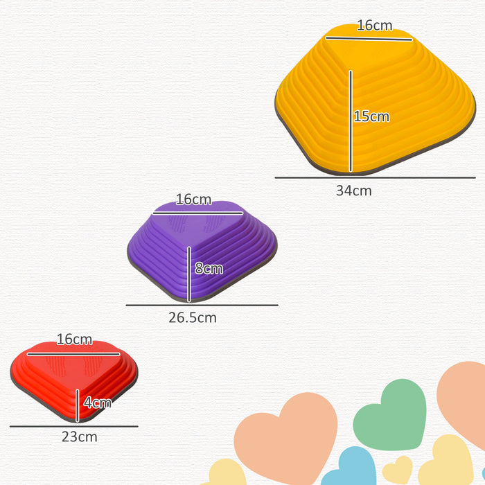 AIYAPLAY 6PCs Heart-Shaped Kids Stepping Stones Balance & Motor Skills, Multicoloured