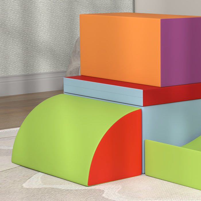 HOMCOM 7 Piece Soft Soft Play Set for Toddlers 1-3 Years, Multicoloured | Aosom UK