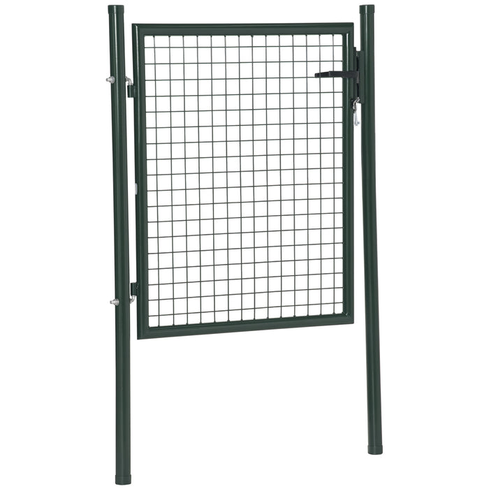 HOMCOM Green Steel Garden Gate with Lock and 3 Keys 97 x 150cm, Green