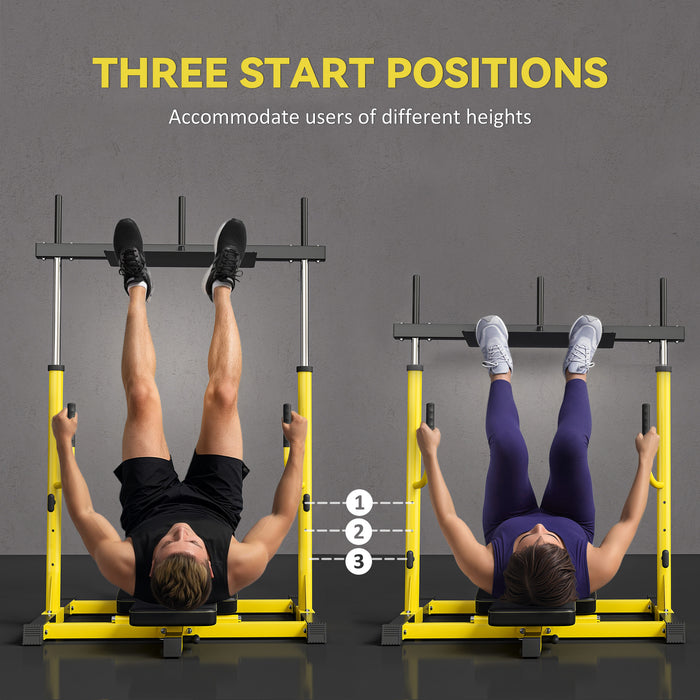 SPORTNOW Vertical Leg Press Machine with Adjustable Leg, Back and Head Positions, 1" Standard Plate Compatible, Yellow