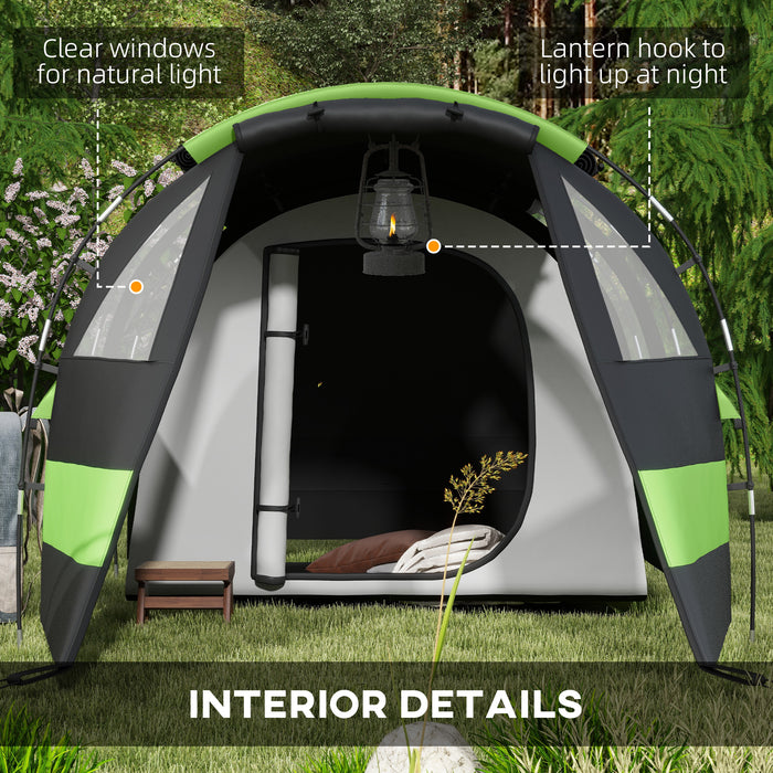 4-5 Person Blackout Camping Tent - Bedroom & Living Room, 3000mm Waterproof for Fishing, Hiking, Festivals - Ideal Shelter for Outdoor Enthusiasts