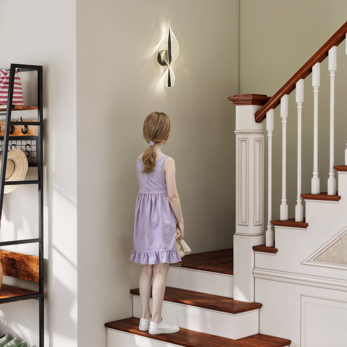 HOMCOM Led Wall Lamp 2 Pack, 13W Modern Indoor Spiral Wall Light, Colour Temperature Adjustable 3000K/4000K/6500K, for Bedroom, Living Room, Hallway, Stairs, Black