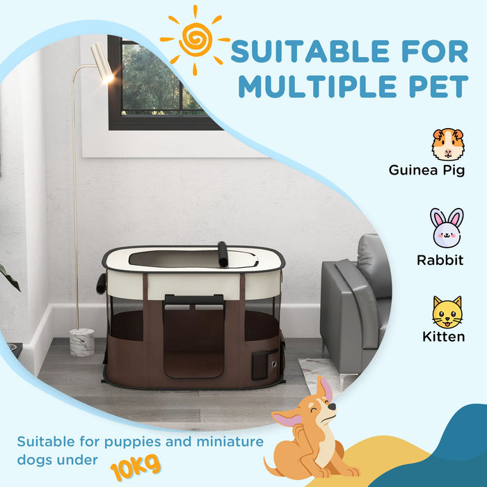 Foldable Canine Playpen - Indoor/Outdoor Pet Enclosure with Convenient Storage Bag - Ideal for Puppy Play & Training