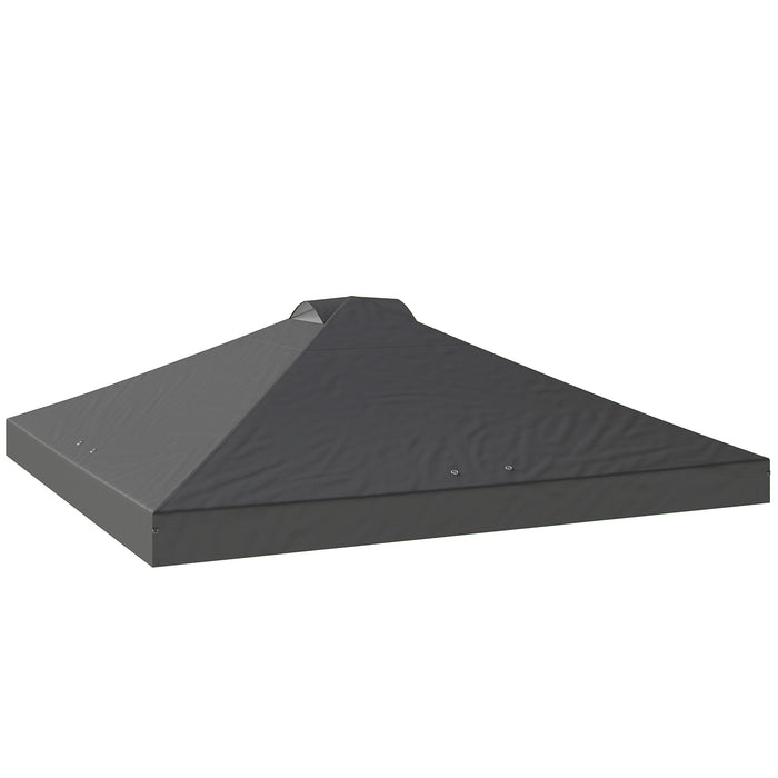 Outsunny Gazebo Roof Replacement UV50+ Waterproof Pop Up Canopy Cover with 8 Drainage Holes 3 x 3 m Dark Grey