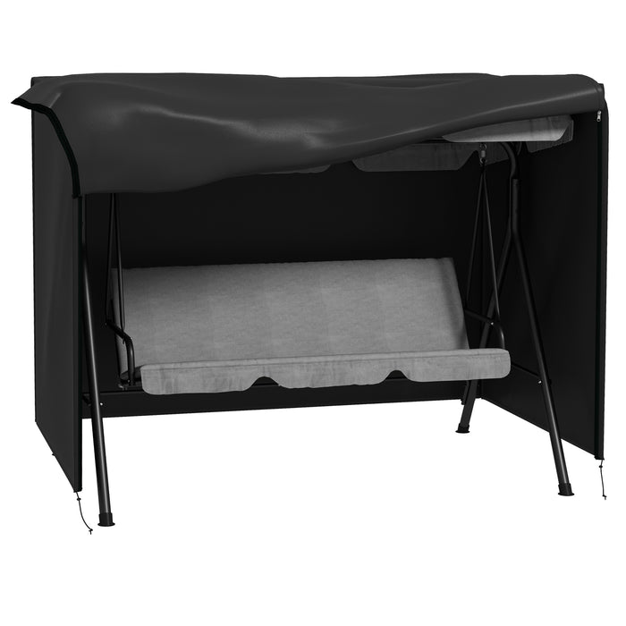 Outsunny 205 x 124cm Three-Seater Swing Chair Protective Cover Black
