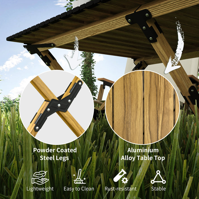 Lightweight Aluminum Camp Table - Roll-Up Top Portable Desk for Outdoor Use - Ideal for Picnic, BBQ, Beach & Party Gatherings