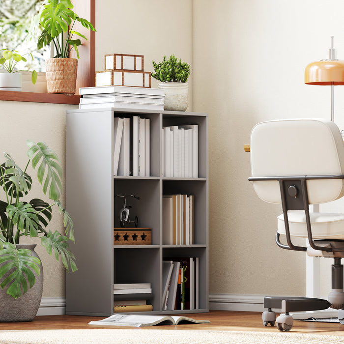 HOMCOM 6-Cube Bookshelf - Light Grey