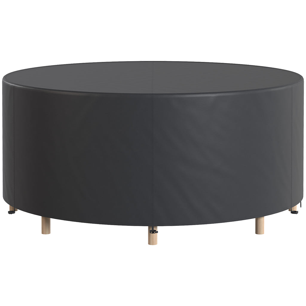 Outsunny Round Garden Furniture Cover, Waterproof Garden Table Cover, 420D Heavy Duty Oxford for Outdoor, Dia.214 x 70 cm, Black