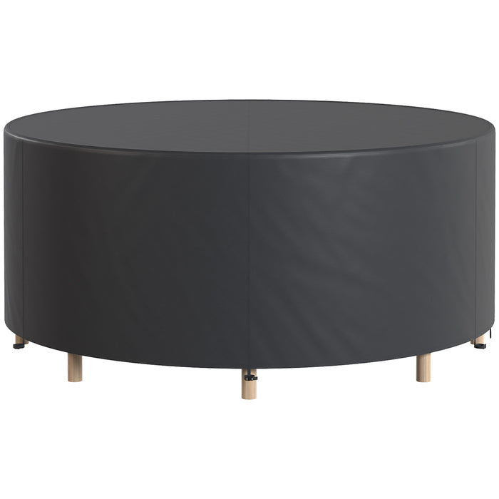 Outsunny Round Garden Furniture Cover, Waterproof Garden Table Cover, 420D Heavy Duty Oxford for Outdoor, Dia.214 x 70 cm, Black
