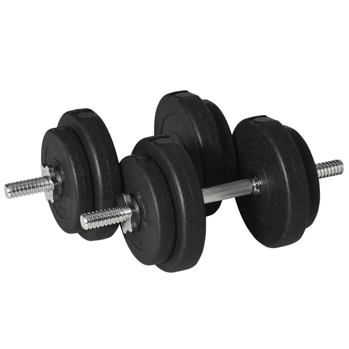 Adjustable Dumbbell Set 20KG - Home Gym Fitness Weights for Muscle Building, Black - Ideal for Office Strength Training & Body Toning