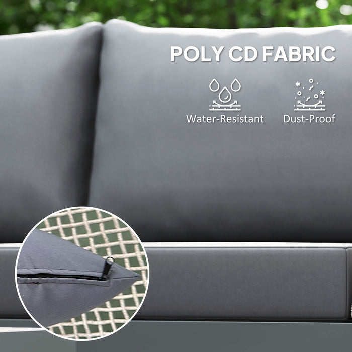 Outsunny Thee-Piece 'L' Rattan Sofa Set - Grey