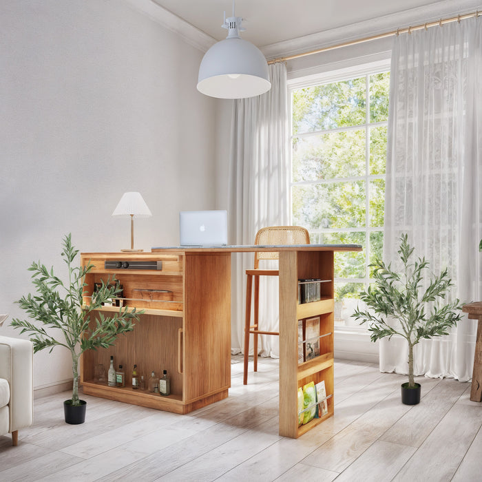 HOMCOM Set of 2 4ft/ 120cm Decorative Artificial Plant, Silk Olive Tree with 450 Leaves and 20 Olive Fruits in Pot, Fake Plant for Home, Office, Living Room, Indoor Decor