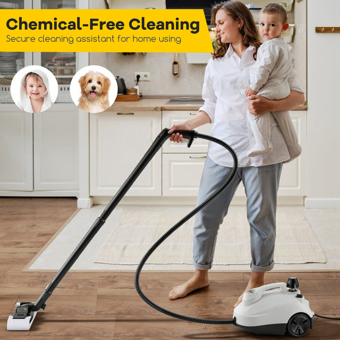 1.8L Steam Cleaner 2000W with 15 Piece Accessory Set-