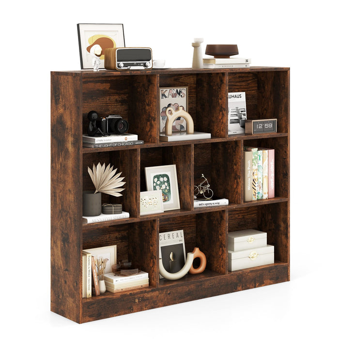 10-Cube Bookshelf Freestanding Storage Organizer with 2 Anti-Tipping Kits-