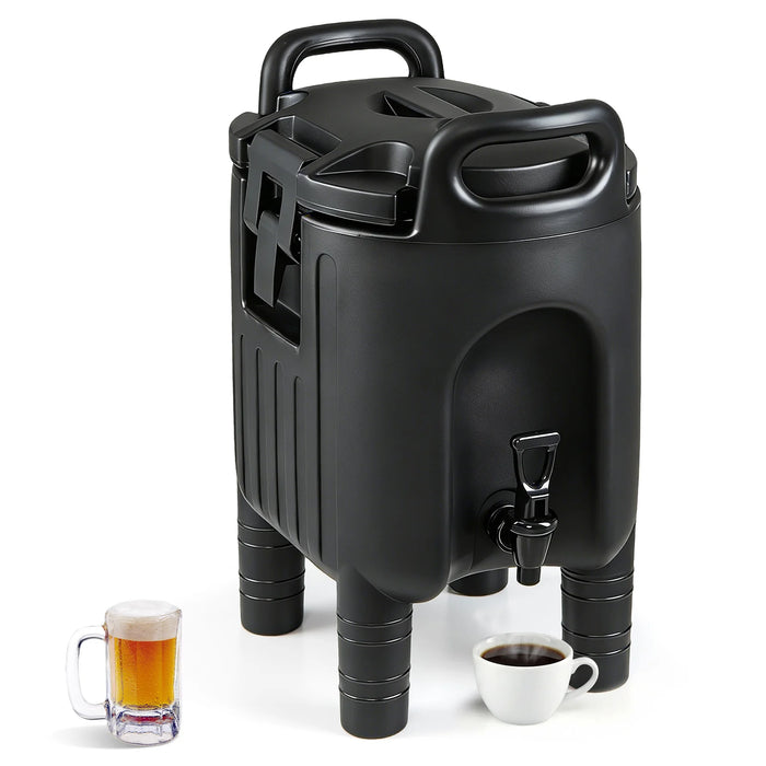 10 L Insulated Beverage Dispenser with Handles and Two-Stage Faucet-