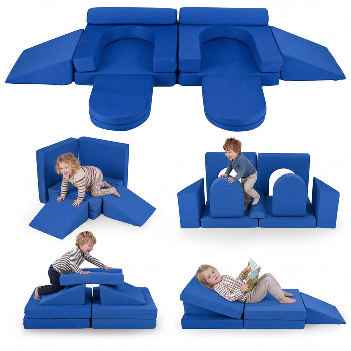 10 PCS Modular Kids Play Couch Toddler Climb and Crawl Foam Playset-