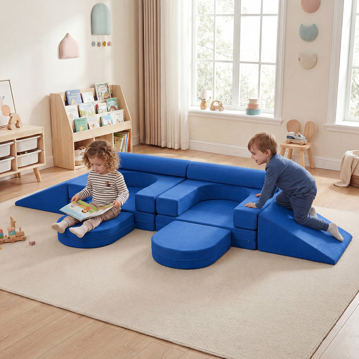 10 PCS Modular Kids Play Couch Toddler Climb and Crawl Foam Playset-