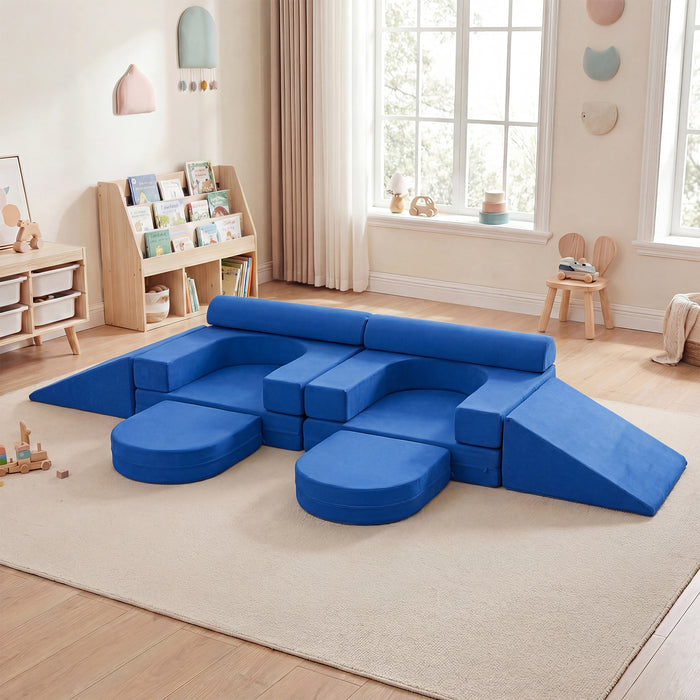 10 PCS Modular Kids Play Couch Toddler Climb and Crawl Foam Playset-