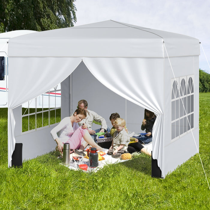 10 X 10 FT Pop up Canopy Tent Outdoor Patio Commercial Sunshade Shelter with 4 Sidewalls-