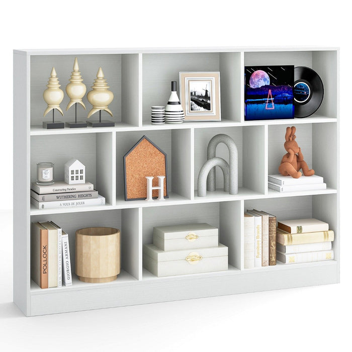 10-Cube Bookshelf with 2 Anti-Tipping Kits for Living Room Kid’s Room-