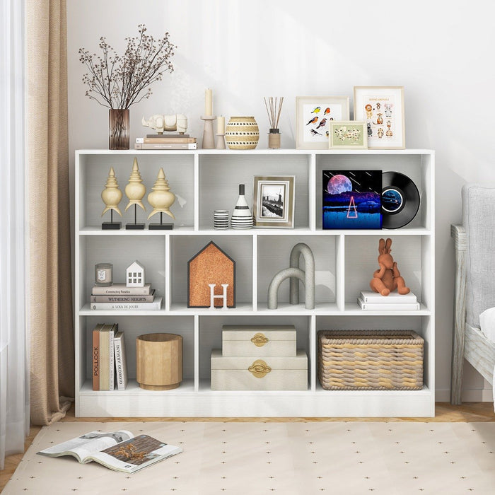 10-Cube Bookshelf with 2 Anti-Tipping Kits for Living Room Kid’s Room-