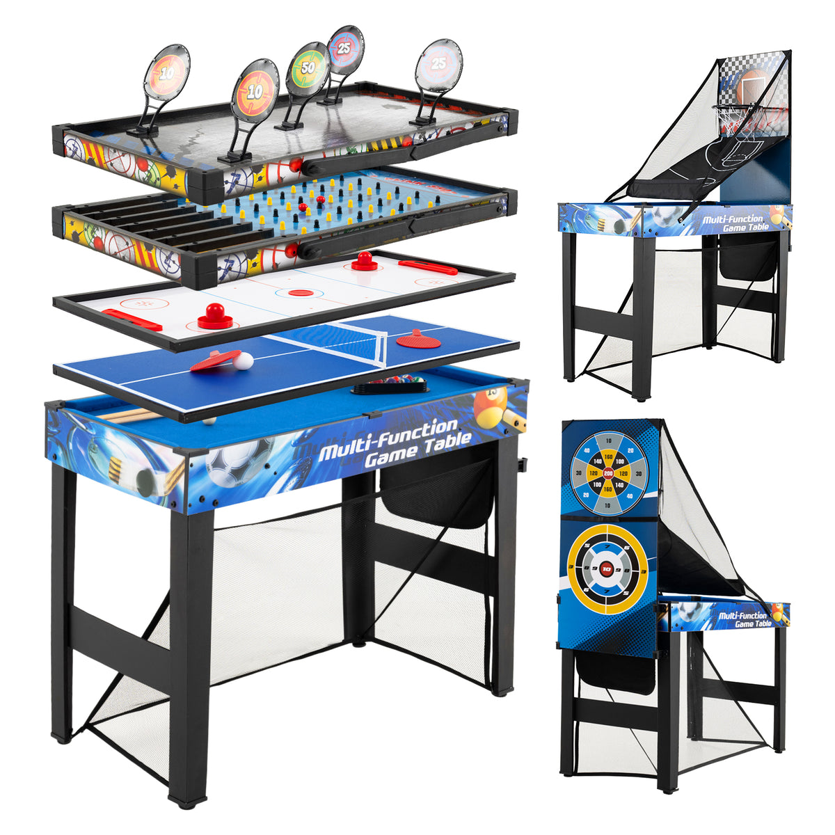 10-in-1 Combo Game Table Set with Storage Bag and Accessories-