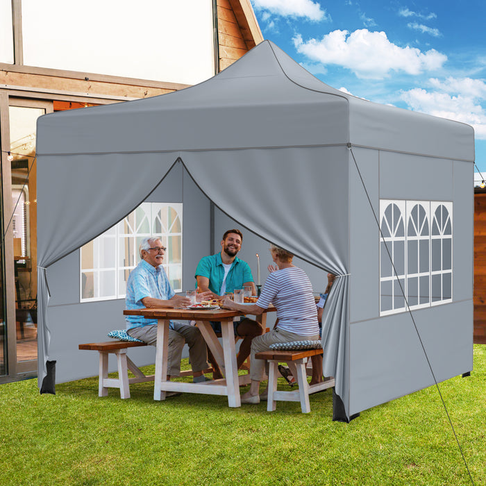 10 x 10 Feet Pop up Canopy Tent with 4 Removable Sidewalls-
