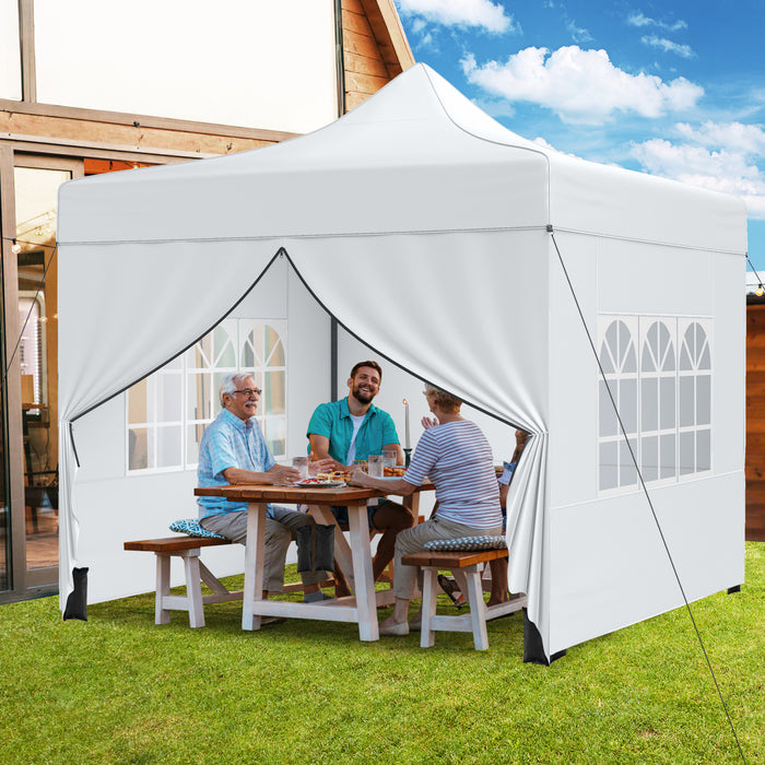 10 x 10 Feet Pop up Canopy Tent with 4 Removable Sidewalls-