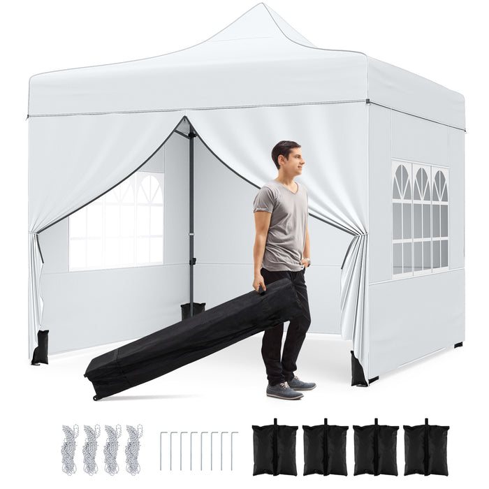 10 x 10 Feet Pop up Canopy Tent with 4 Removable Sidewalls-