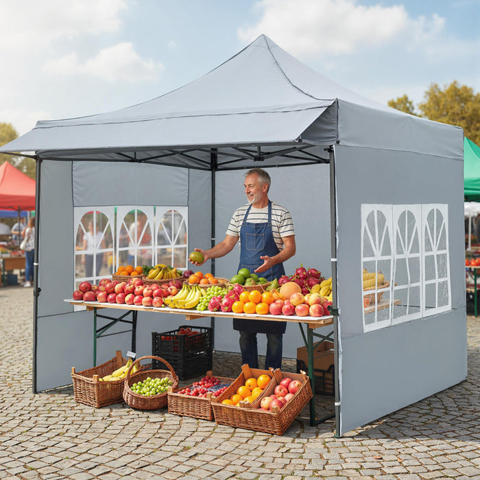 10 x 10 Pop Up Canopy Tent with 3 Sidewalls-