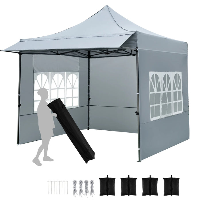 10 x 10 Pop Up Canopy Tent with 3 Sidewalls-