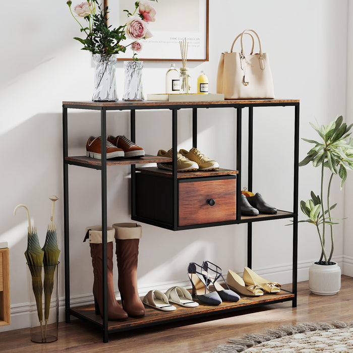 100CM Console Table with Storage Behind Sofa Couch Table with Drawer-