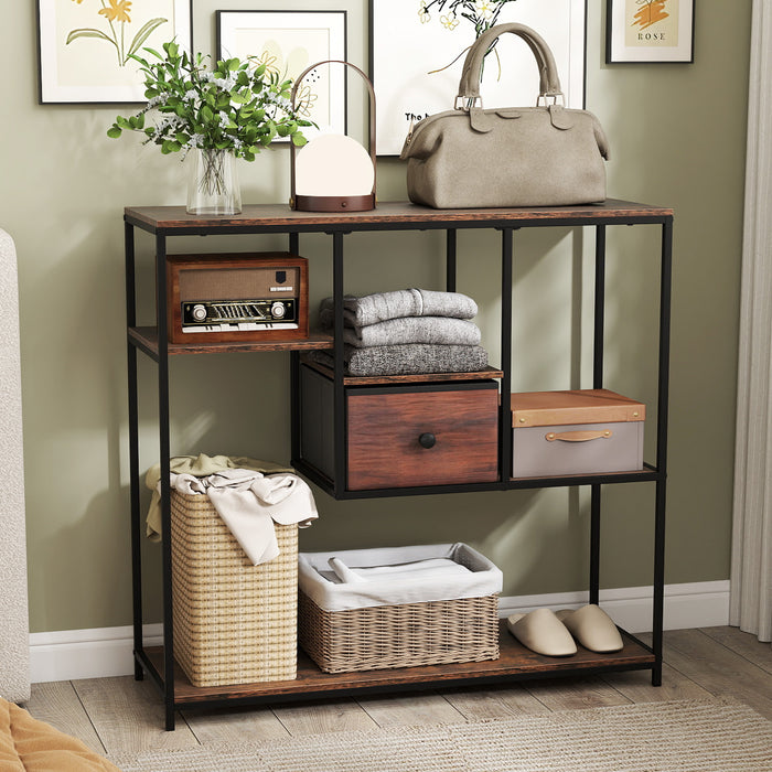 100CM Console Table with Storage Behind Sofa Couch Table with Drawer-