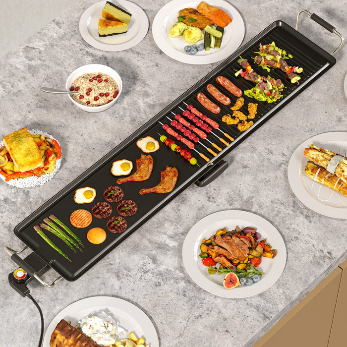 100 × 22cm Electric Griddle with 2 Nonstick Surfaces
