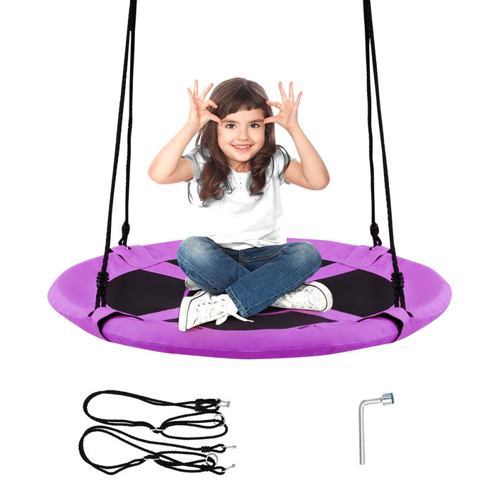 100cm Children Flying Saucer Tree Swing with Adjustable Rope-