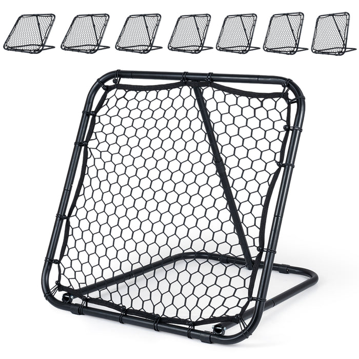 101 x 101 cm Football Rebounder with 7 Adjustable Angles and 4 Ground Stakes