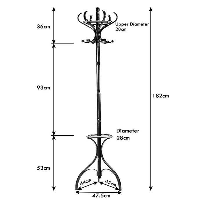Wooden Furniture Creations - Classic Coat and Hat Stand - Perfect for Organized Home Entrances