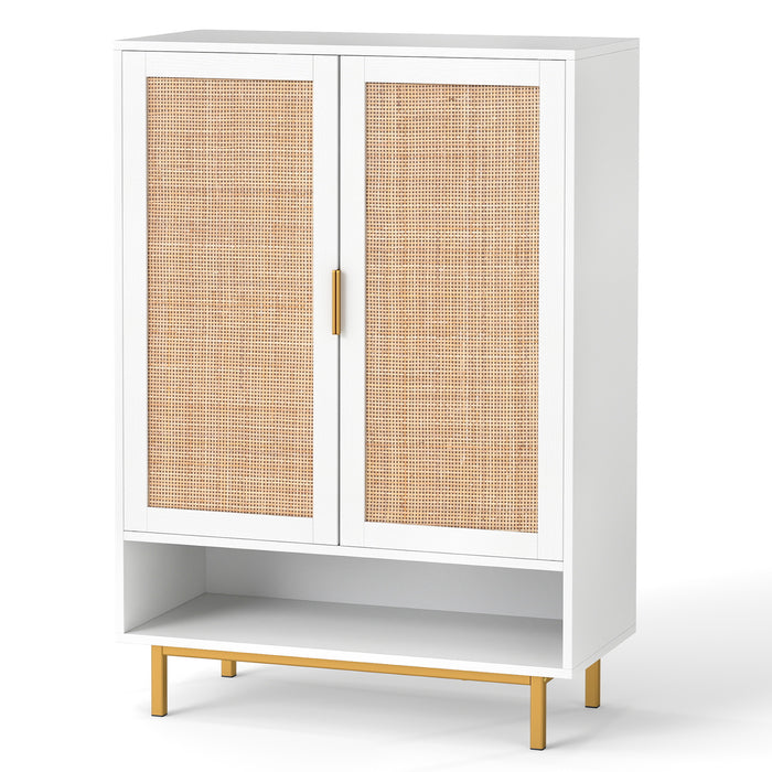 108CM Tall Shoe Cabinet 6-Tier with 2 Doors and Adjustable Shelves-White