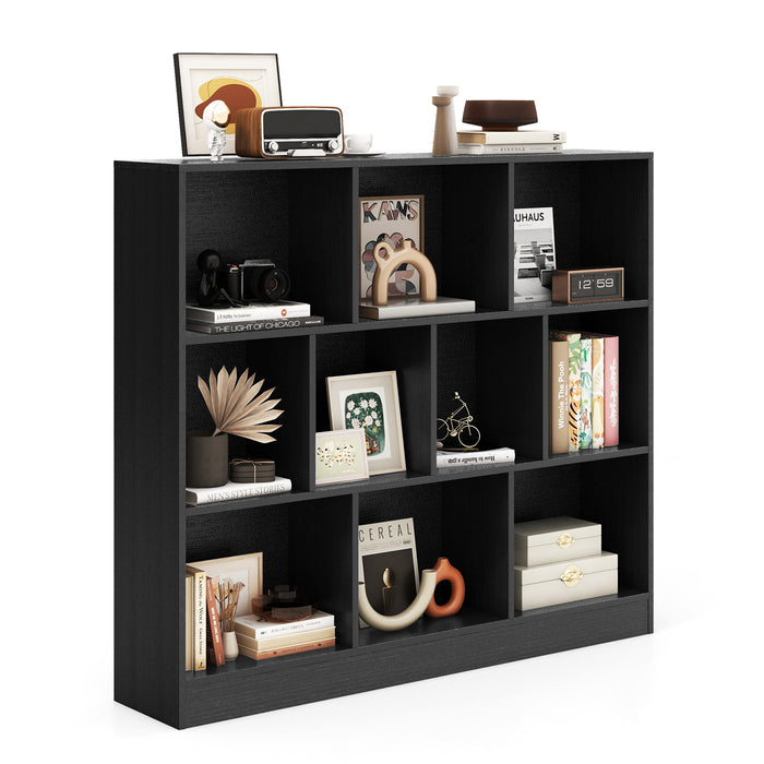 10-Cube Bookshelf Freestanding Storage Organizer with 2 Anti-Tipping Kits-
