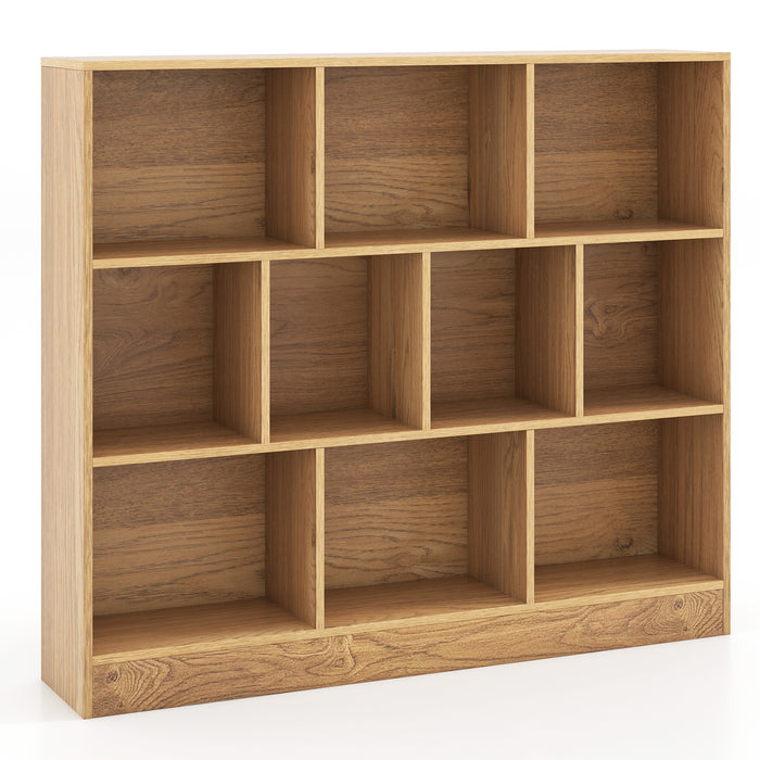 10-Cube Bookshelf Freestanding Storage Organizer with 2 Anti-Tipping Kits-