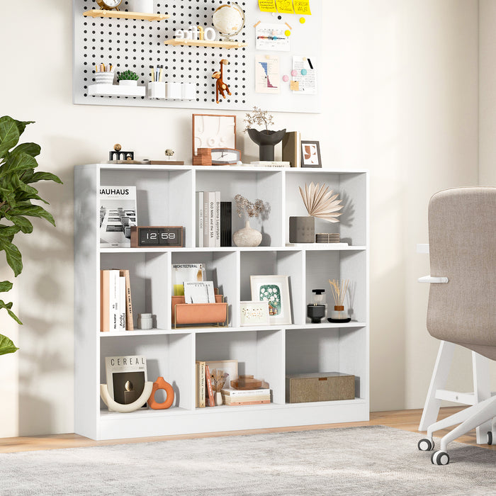 10-Cube Bookshelf Freestanding Storage Organizer with 2 Anti-Tipping Kits-