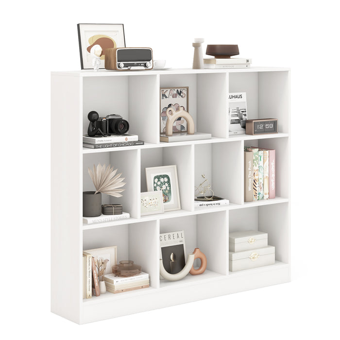 10-Cube Bookshelf Freestanding Storage Organizer with 2 Anti-Tipping Kits-