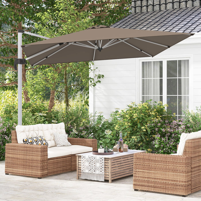 300cm Patio Cantilever Umbrella with 360° Rotation and Adjustable Tilt-