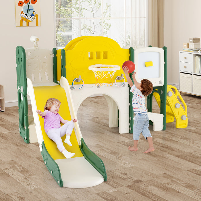 10 in 1 Toddler Slide Set with Magnetic Whiteboard and Telescope-
