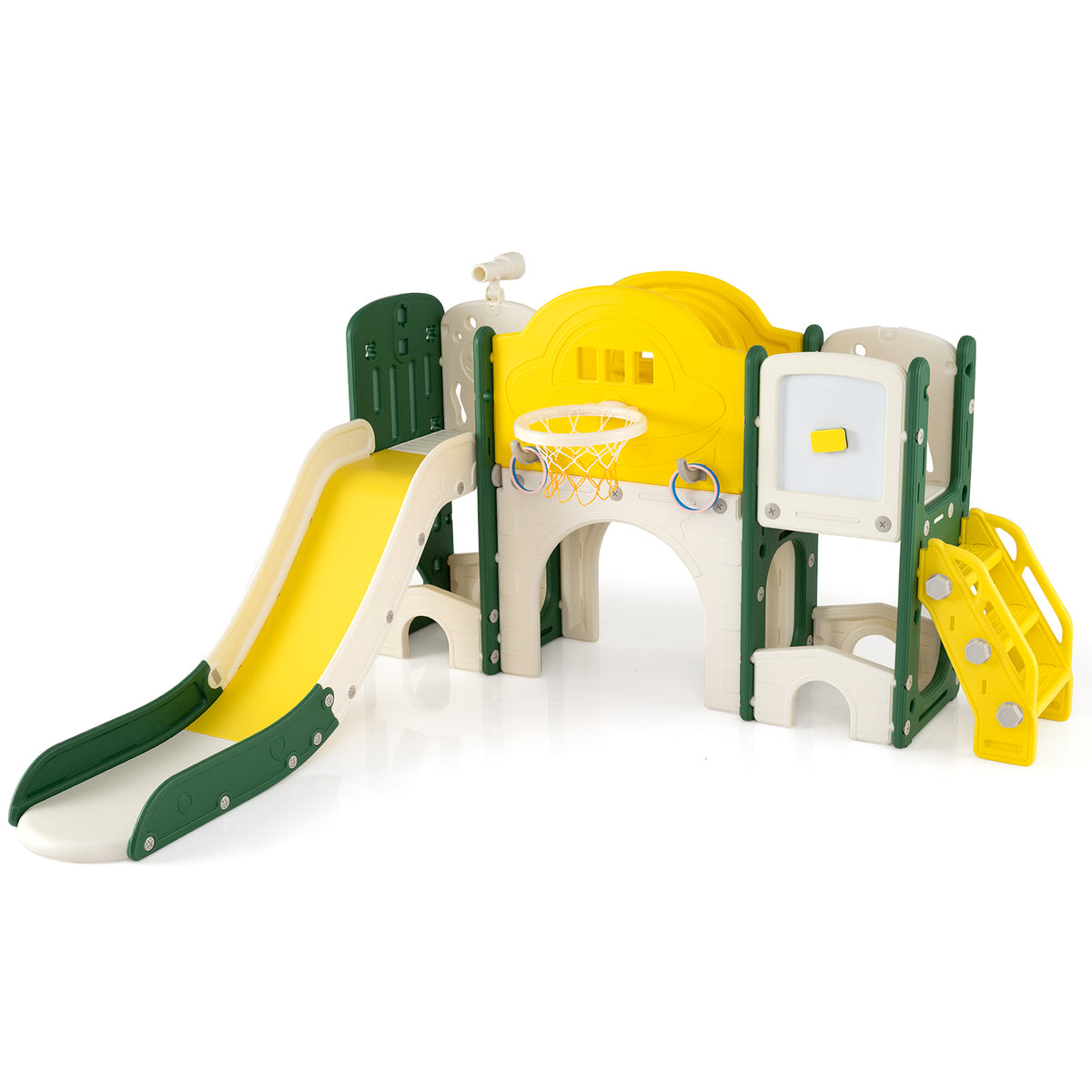 10 in 1 Toddler Slide Set with Magnetic Whiteboard and Telescope-