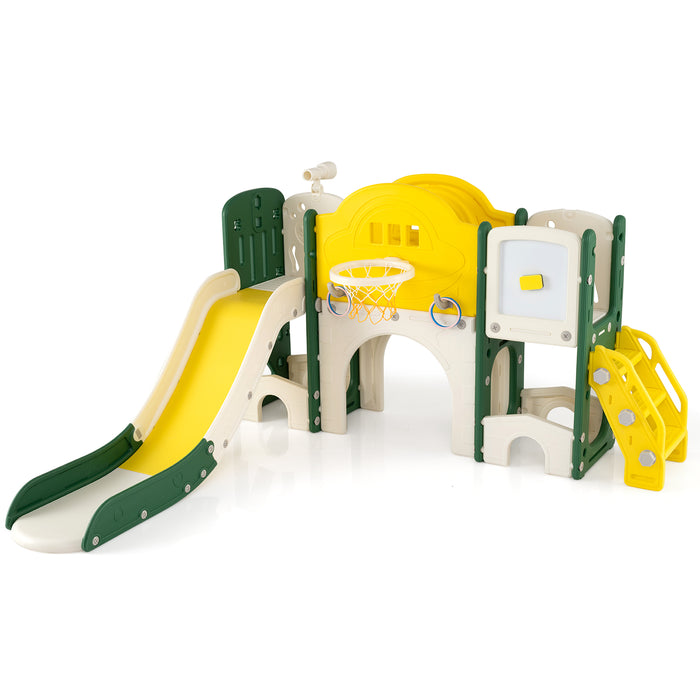 10 in 1 Toddler Slide Set with Magnetic Whiteboard and Telescope-