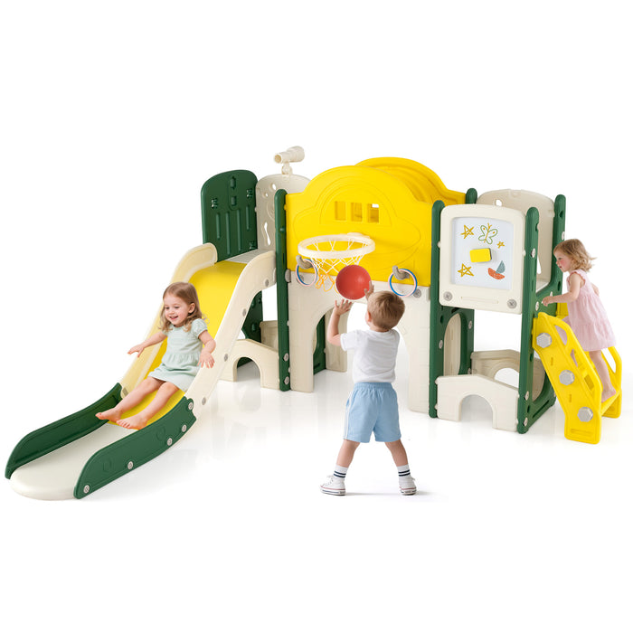 10 in 1 Toddler Slide Set with Magnetic Whiteboard and Telescope-