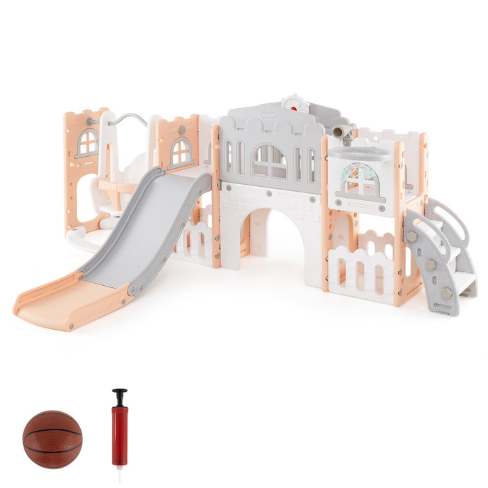 10 in 1 Toddler Swing and Slide Set Kids Indoor Playground-