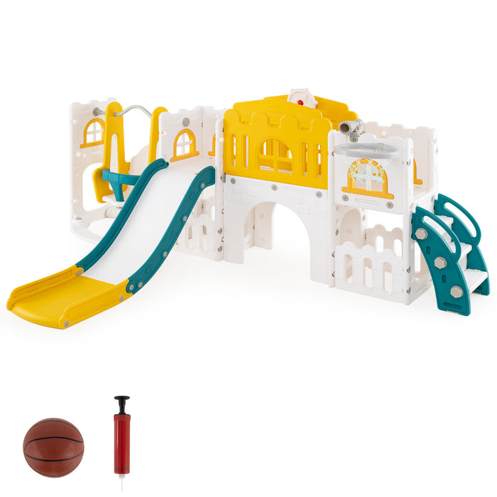 10 in 1 Toddler Swing and Slide Set Kids Indoor Playground-