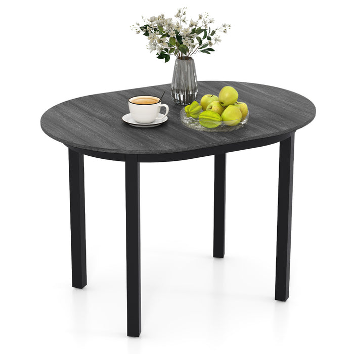 110CM Wooden Dining Table for 4-6 People Oval Kitchen Table-